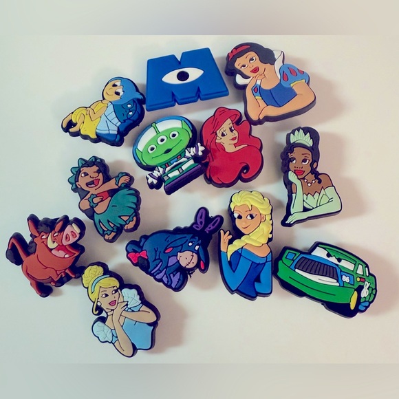 BOGO SALE NEW 12 Disney Themed Croc Charms Jibbit Shoe Charm Disney Croc Charms - Picture 1 of 11